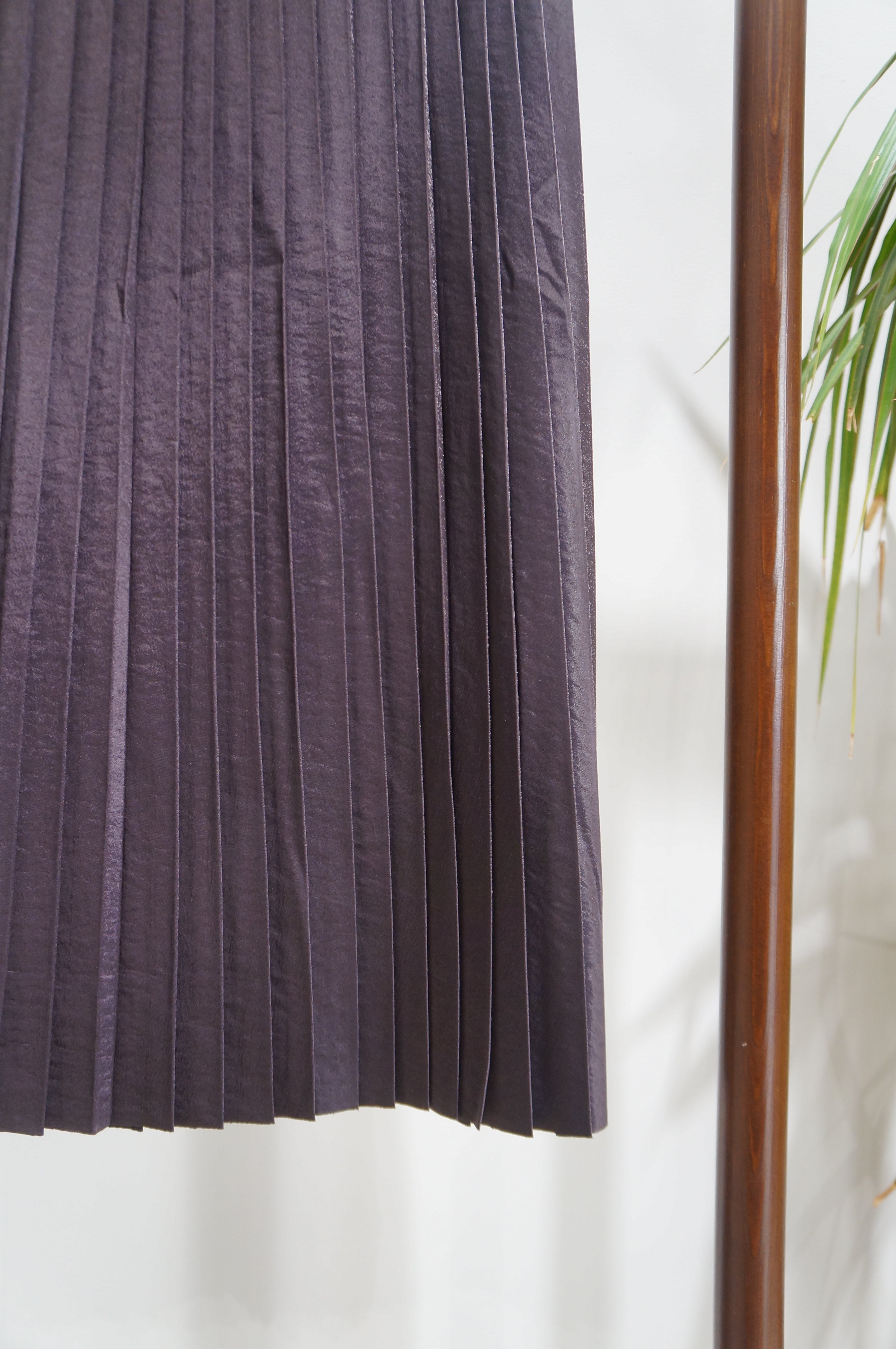 Purple Rayon Pleated Skirt | Modern Chinese Grace - Luxe Orienta CO., LIMITED