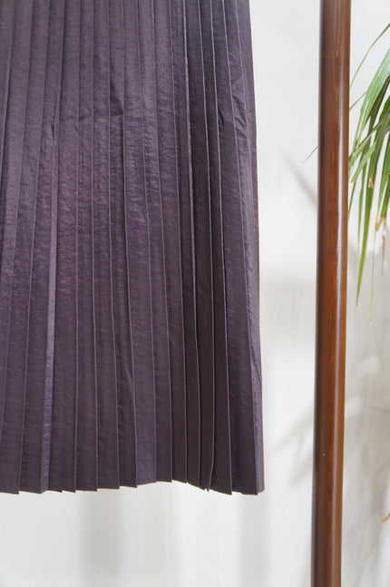 Purple Rayon Pleated Skirt | Modern Chinese Grace - Luxe Orienta CO., LIMITED