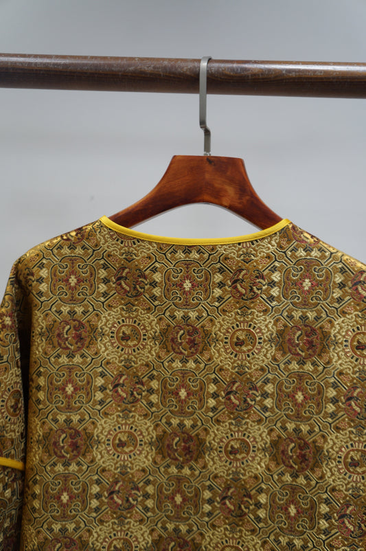 Yellow Mulberry Silk Shu Brocade Jacket with Pankou Buttons | Timeless Chinese Luxury