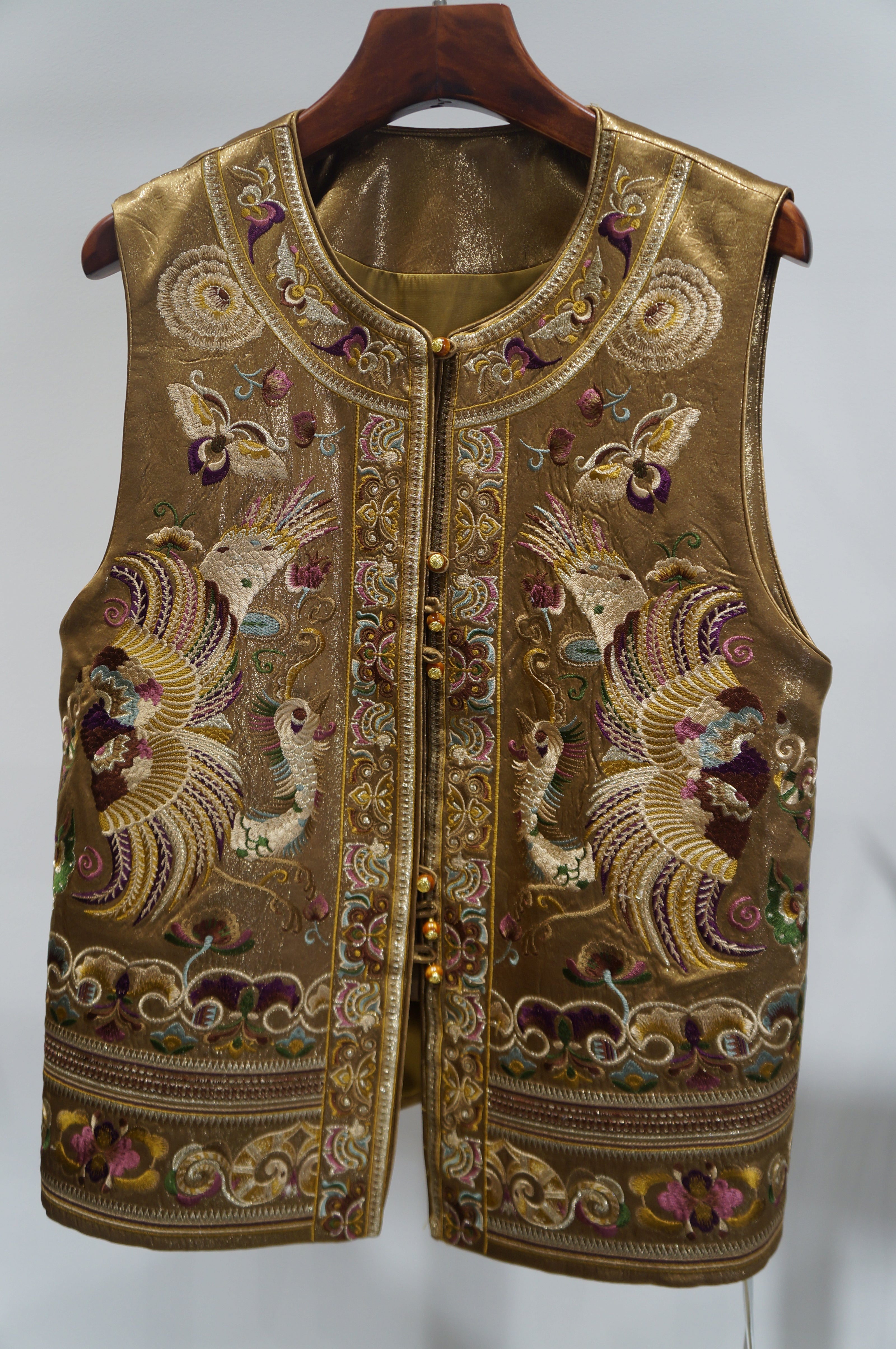 Gold Acetate Embroidered Vest | Elegant Chinese Heritage - Luxe Orienta CO., LIMITED