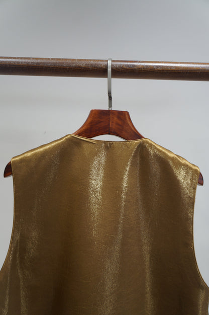 Gold Acetate Embroidered Vest | Elegant Chinese Heritage