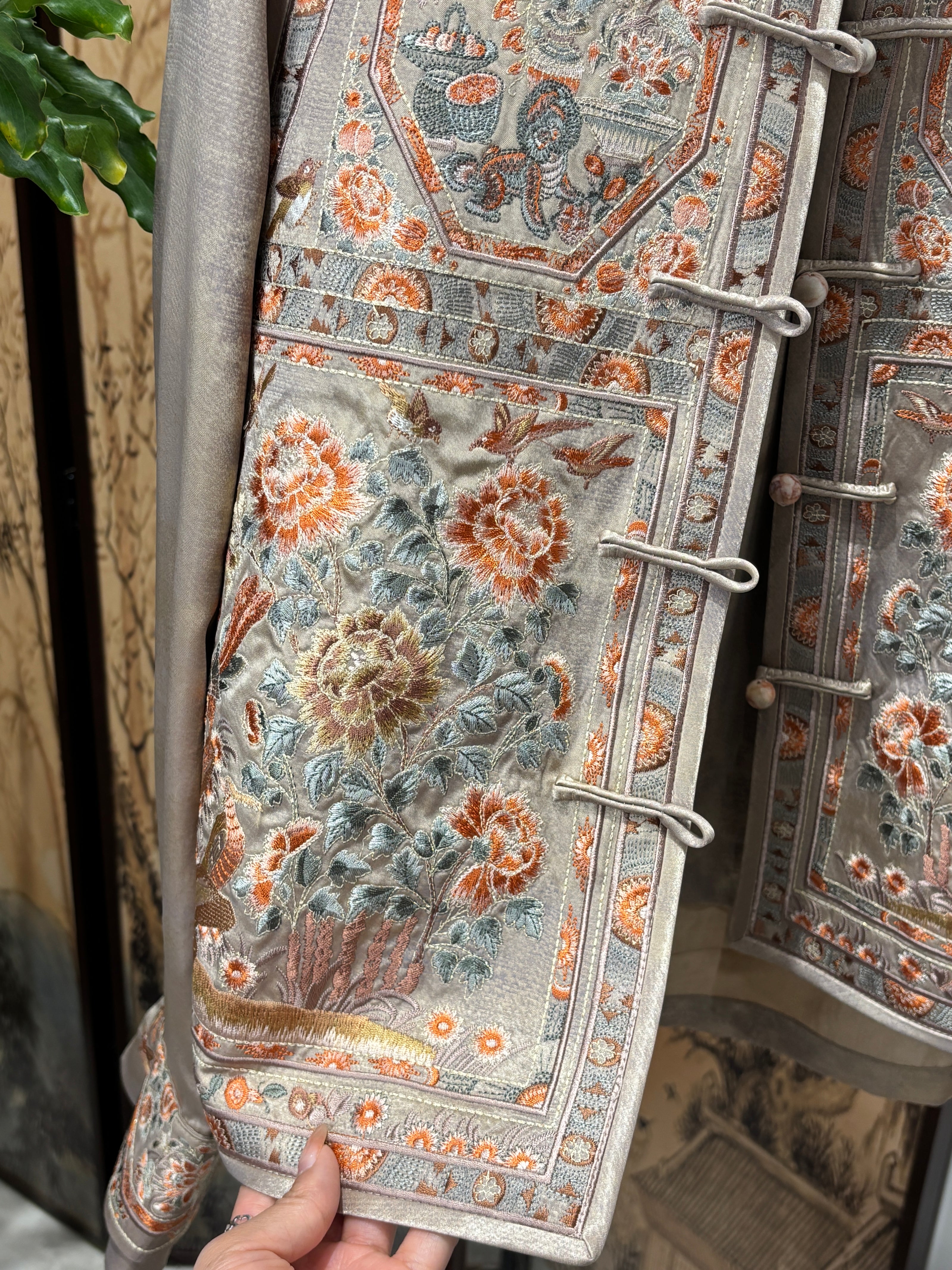 Beige Embroidered Set | Luxe Orienta Modern Chinese Fashion Ensemble - Luxe Orienta CO., LIMITED