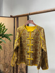 Yellow Frog-Button Song Brocade Jacket | Luxe Orienta Modern Chinese Outerwear - Luxe Orienta CO., LIMITED