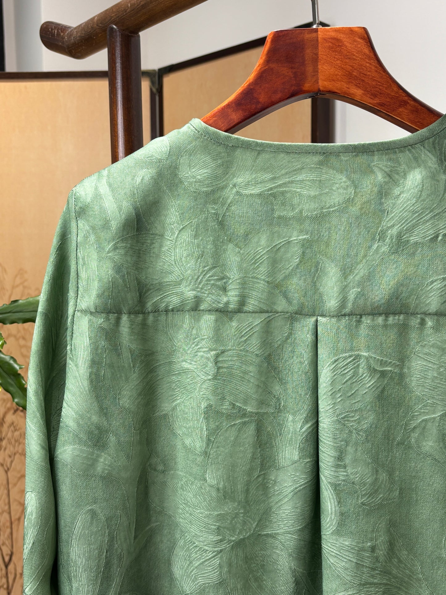 Green Silk Embroidered Blouse | Luxe Orienta Modern Chinese Top