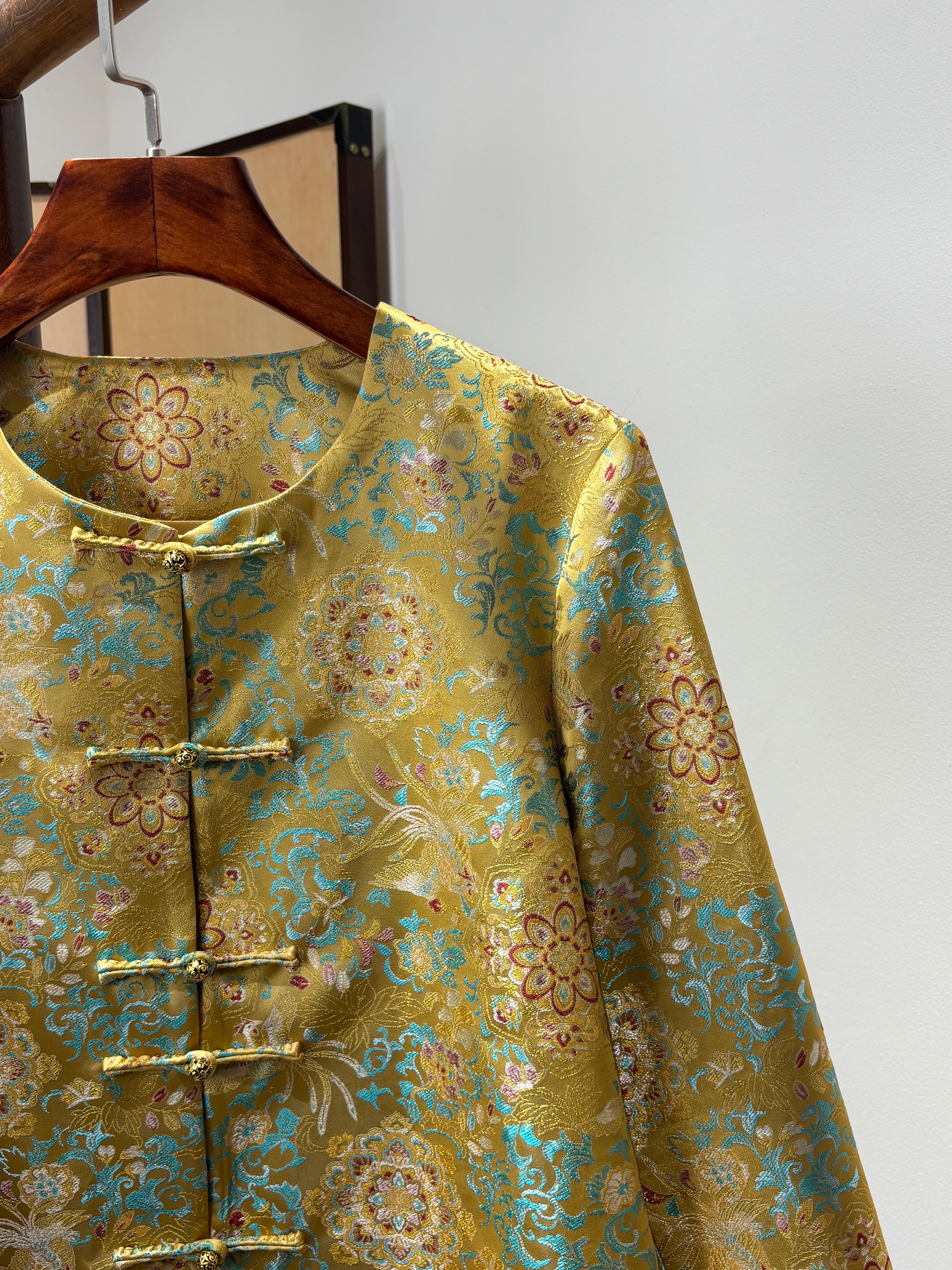 Yellow Song Brocade Jacket | Luxe Orienta Modern Chinese Outerwear - Luxe Orienta CO., LIMITED