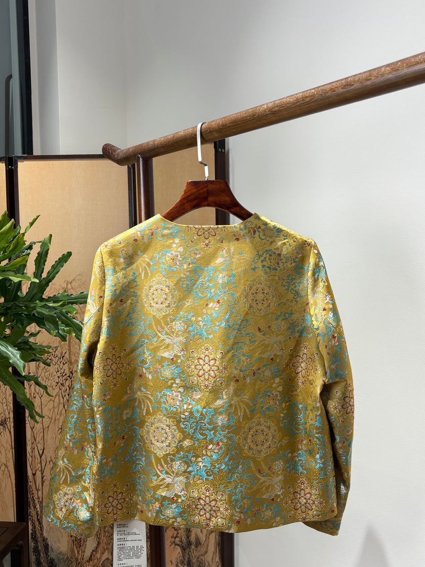 Yellow Song Brocade Jacket | Luxe Orienta Modern Chinese Outerwear - Luxe Orienta CO., LIMITED