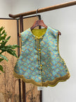 Green Mulberry Silk Shu Brocade Reversible Vest | Luxe Orienta - Luxe Orienta CO., LIMITED