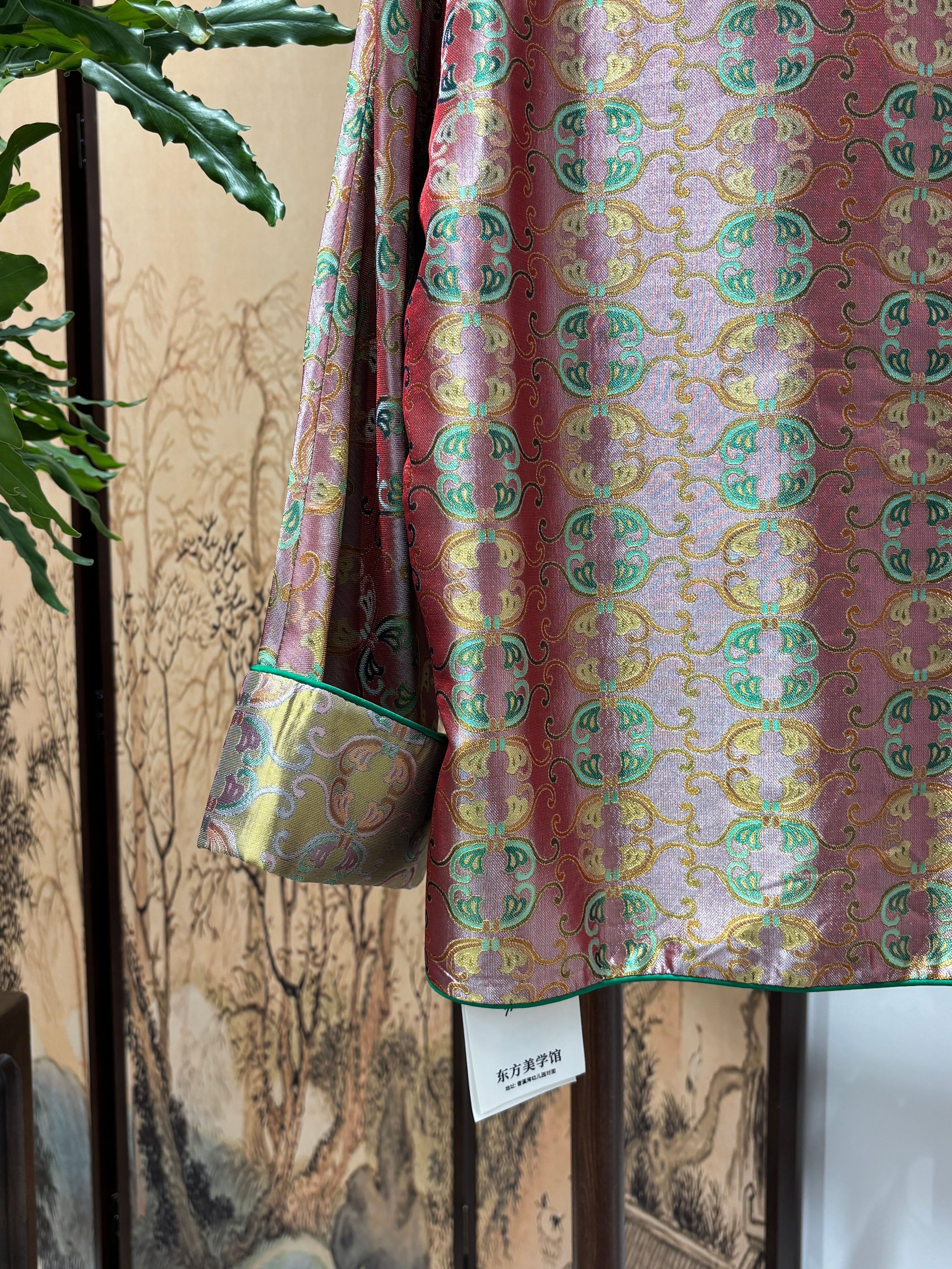 Pink Rayon Shu Brocade Jacket | Luxe Orienta Modern Chinese Outerwear - Luxe Orienta CO., LIMITED