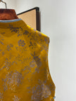 Yellow Rayon Jacquard Vest | Luxe Orienta Modern Chinese Fashion - Luxe Orienta CO., LIMITED