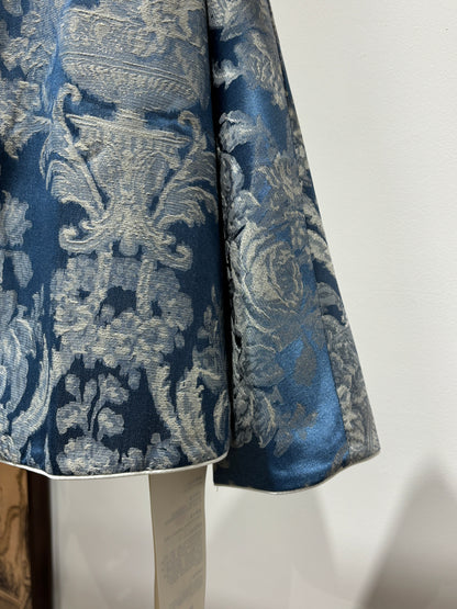 Blue Rayon Jacquard Jacket – Contemporary Elegance with Cultural Flair