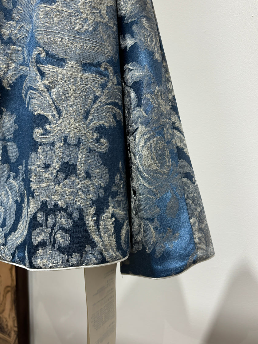 Blue Rayon Jacquard Jacket – Contemporary Elegance with Cultural Flair - Luxe Orienta CO., LIMITED