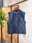 Blue Porcelain-Inspired Vest | Luxe Orienta Modern Chinese Fashion - Luxe Orienta CO., LIMITED
