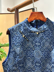Blue Porcelain-Inspired Vest | Luxe Orienta Modern Chinese Fashion - Luxe Orienta CO., LIMITED