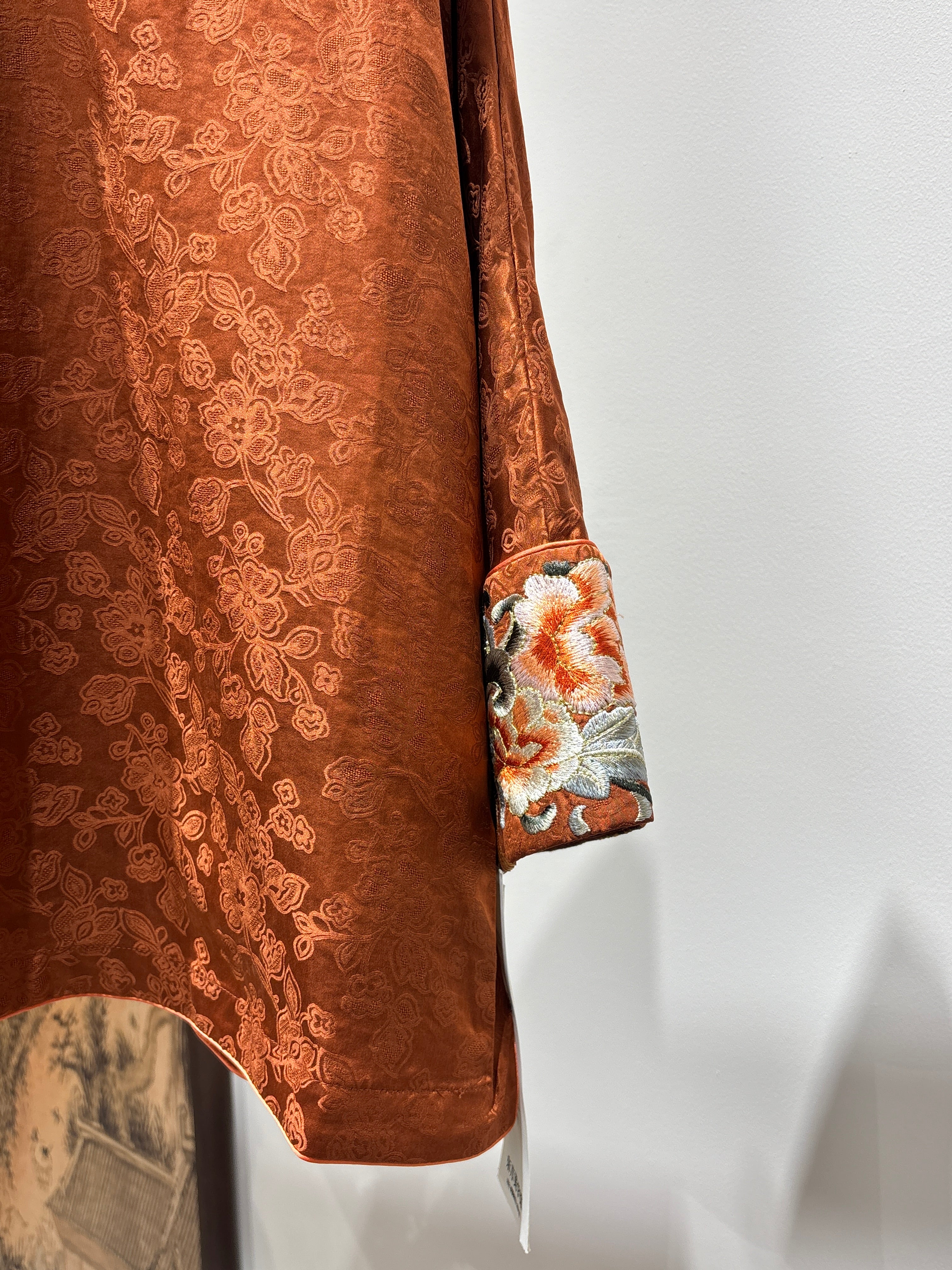 Vintage Red Xiangyunsha Embroidered Blouse | Luxe Orienta Modern Chinese Top - Luxe Orienta CO., LIMITED