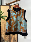 Brown Phoenix & Peony Xiangyunsha Vest | Symbolic Chinese Elegance - Luxe Orienta CO., LIMITED