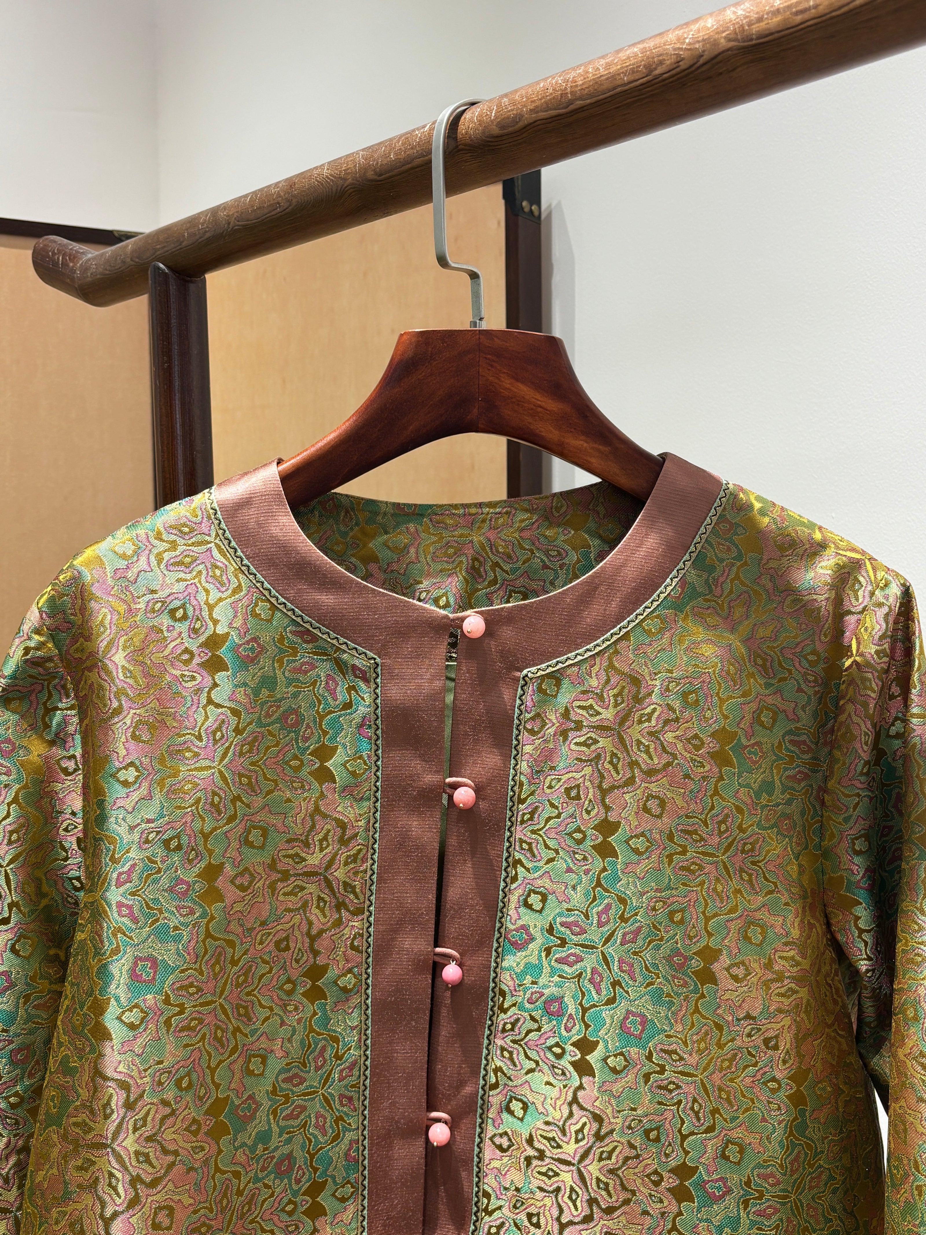 Yellow Heritage Mulberry Silk Shu Brocade Jacket | Luxe Orienta Modern Chinese Luxury Outerwear - Luxe Orienta CO., LIMITED