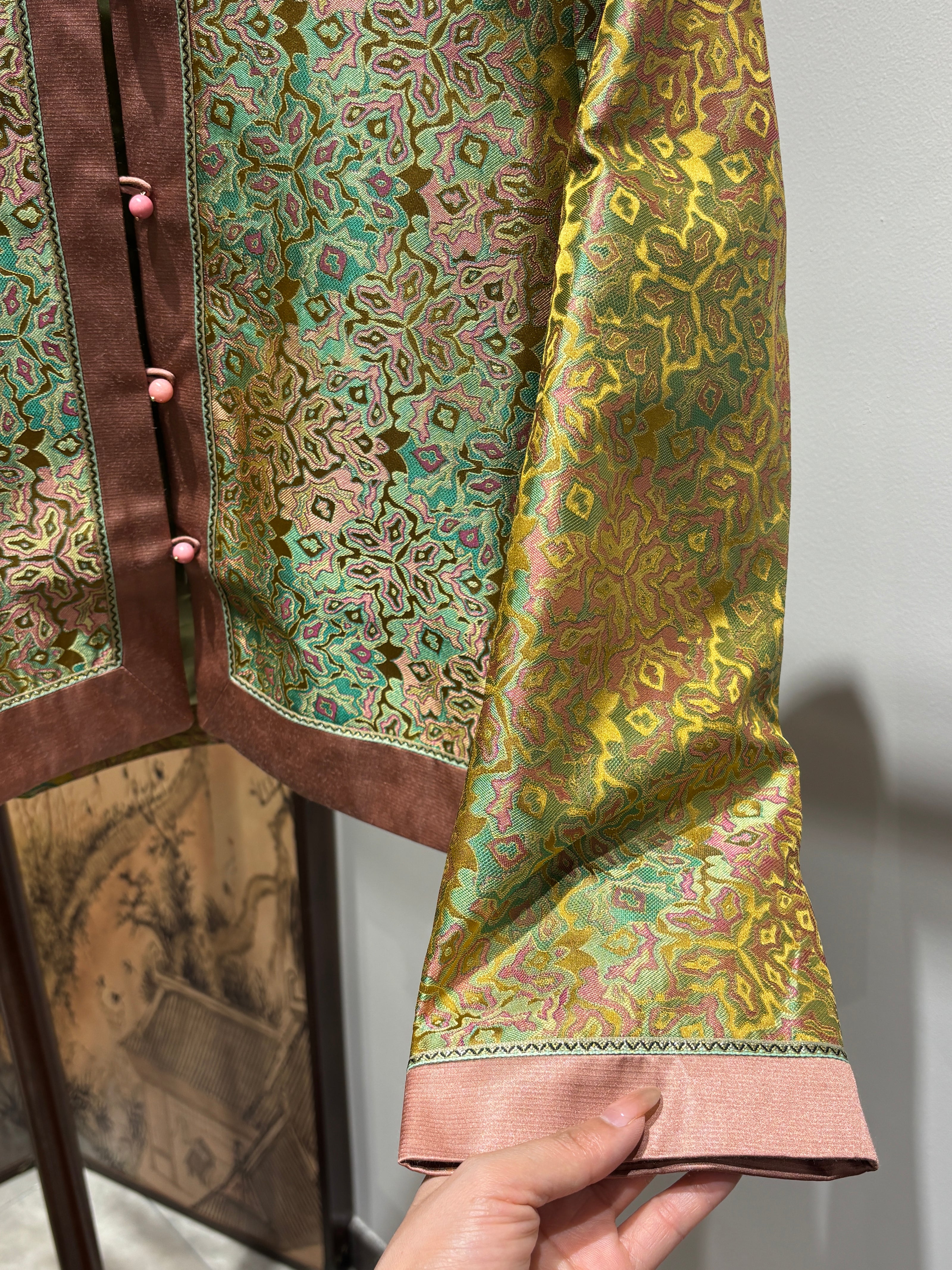 Yellow Heritage Mulberry Silk Shu Brocade Jacket | Luxe Orienta Modern Chinese Luxury Outerwear - Luxe Orienta CO., LIMITED