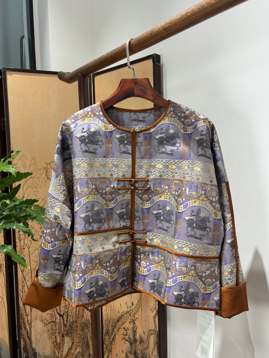 Purple Song Brocade Heritage Jacket | Luxe Orienta Modern Chinese Luxury