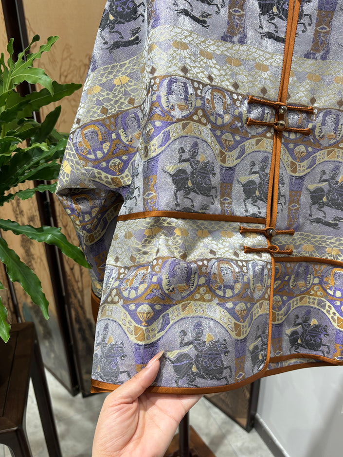 Purple Song Brocade Heritage Jacket | Luxe Orienta Modern Chinese Luxury - Luxe Orienta CO., LIMITED