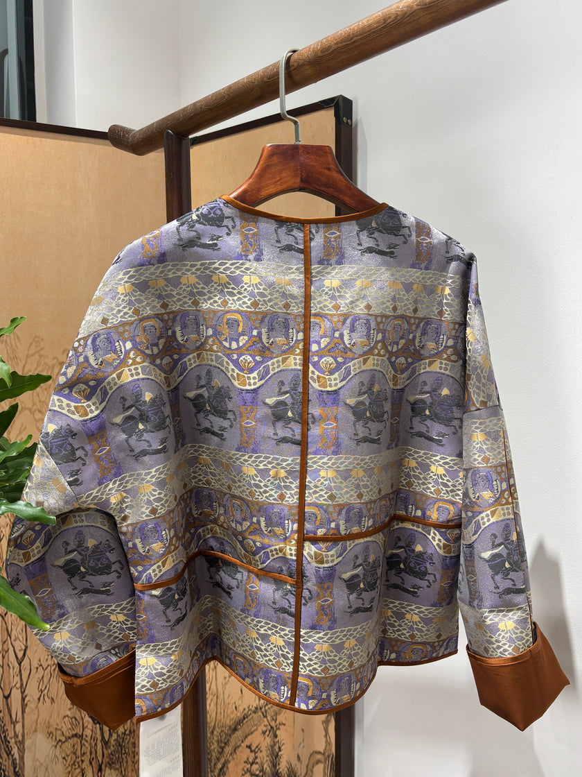 Purple Song Brocade Heritage Jacket | Luxe Orienta Modern Chinese Luxury - Luxe Orienta CO., LIMITED