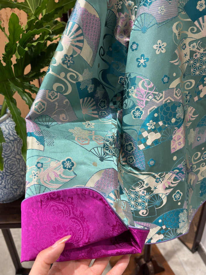 Heritage Blue Fan Shu Brocade Jacket | Luxe Orienta Modern Chinese Luxury Outerwear - Luxe Orienta CO., LIMITED