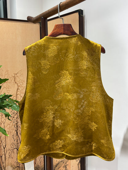 Gold Embroidered Vest | Luxe Orienta Modern Chinese Luxury Vest