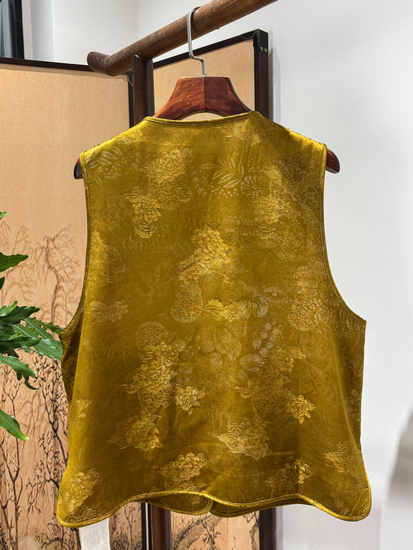 Gold Embroidered Vest | Luxe Orienta Modern Chinese Luxury Vest - Luxe Orienta CO., LIMITED