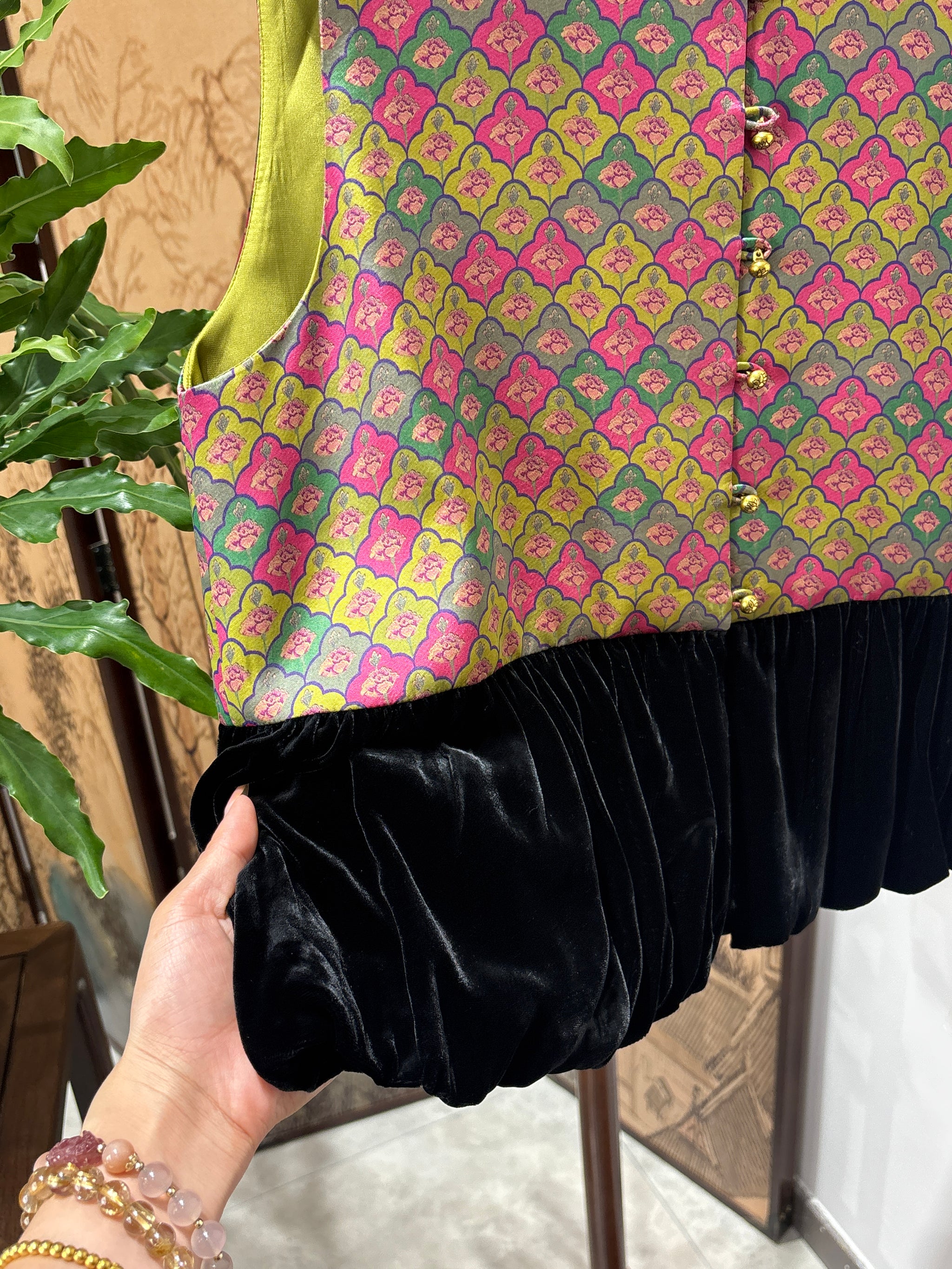 Purple Patchwork Velvet Vest | Luxe Orienta Modern Chinese Vest - Luxe Orienta CO., LIMITED