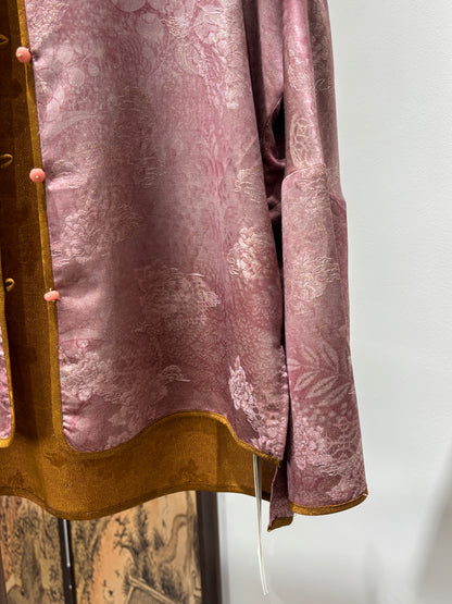Pink Rayon Xiangyunsha Cardigan | Luxe Orienta Modern Chinese Luxury Knitwear