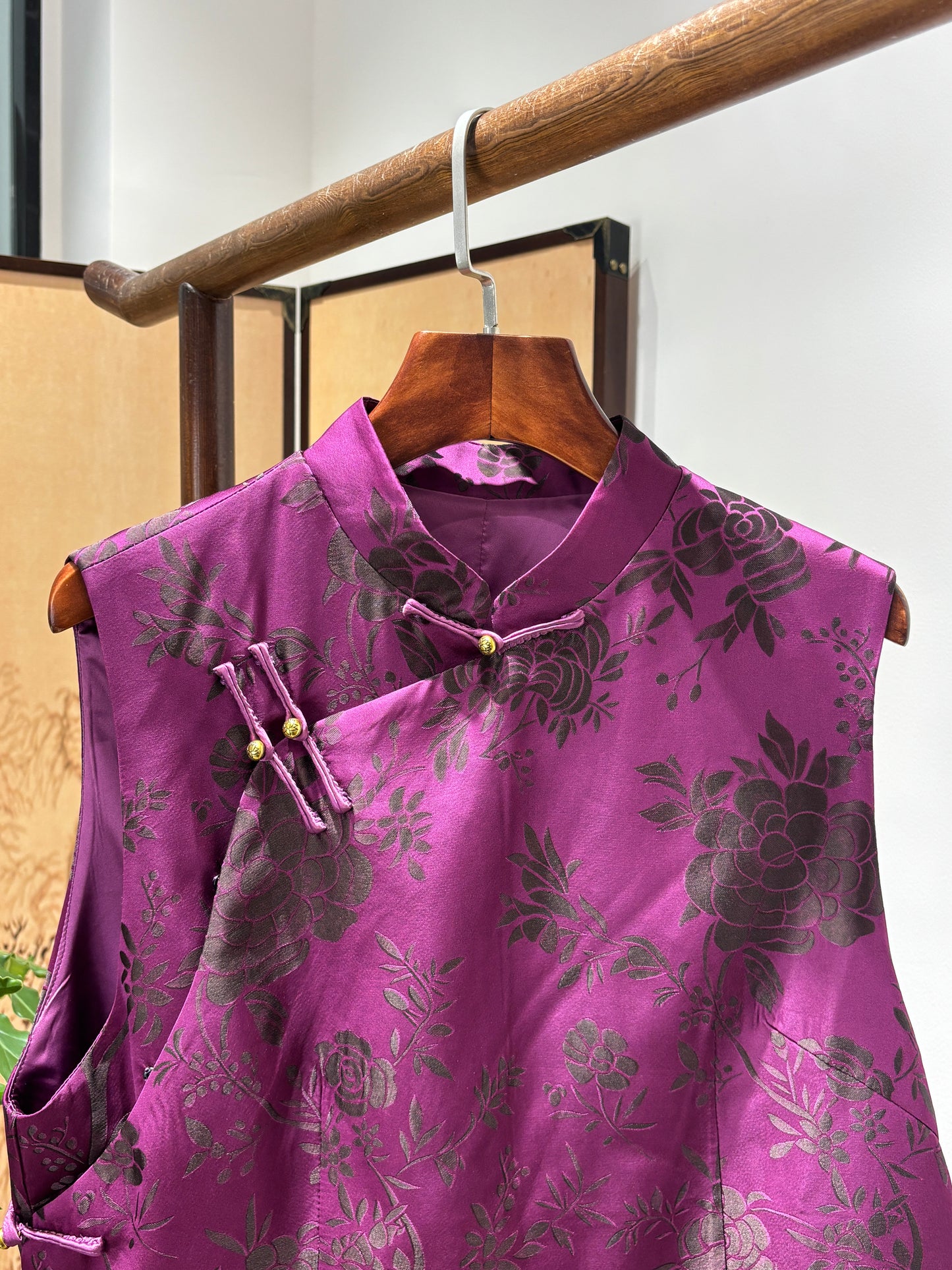 Purple Jacquard Vest | Luxe Orienta Modern Chinese Style Vest