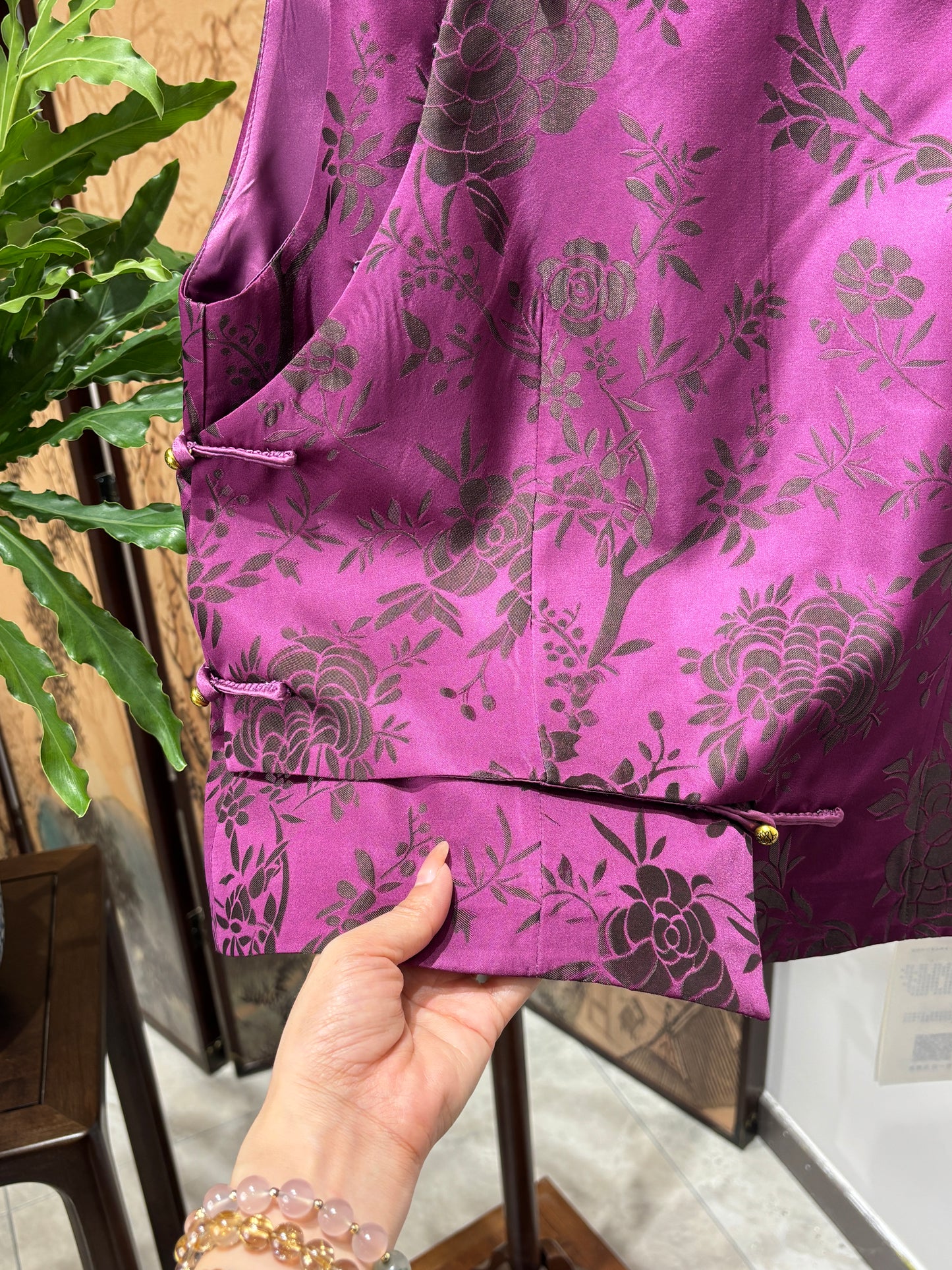 Purple Jacquard Vest | Luxe Orienta Modern Chinese Style Vest