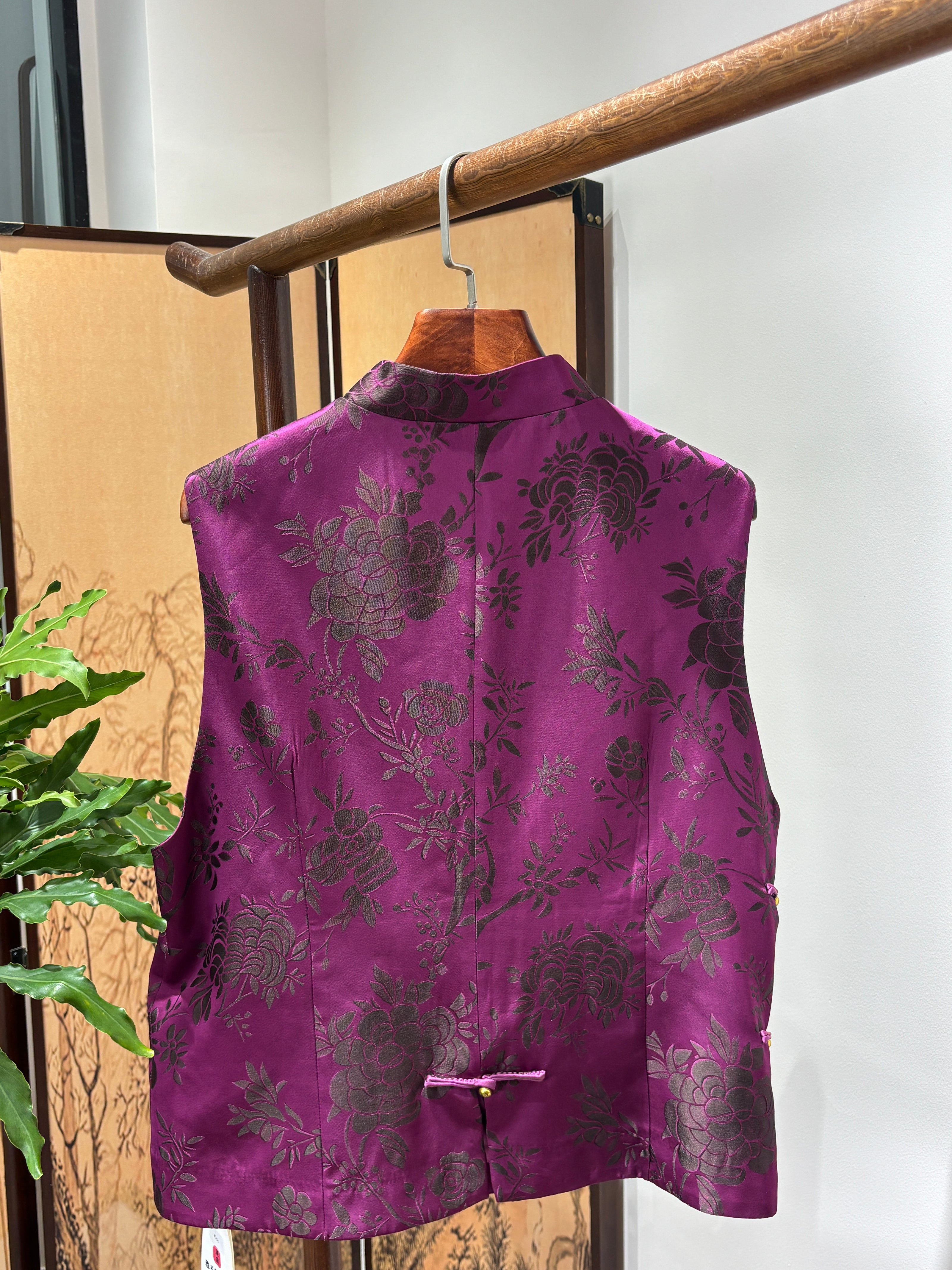 Purple Jacquard Vest | Luxe Orienta Modern Chinese Style Vest - Luxe Orienta CO., LIMITED