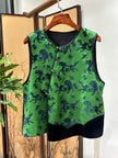 Green Velvet Vest | Luxe Orienta Modern Chinese Luxury Vest - Luxe Orienta CO., LIMITED