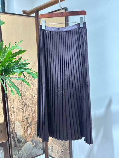 Purple Rayon Midi Skirt | Luxe Orienta Modern Chinese Elegance
