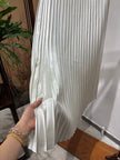 White Pleated Rayon Midi Skirt | Luxe Orienta Modern Chinese Elegant Skirt - Luxe Orienta CO., LIMITED