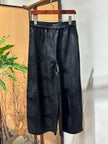Black Printed Acetate Cropped Pants | Luxe Orienta Modern Chinese Elegance - Luxe Orienta CO., LIMITED