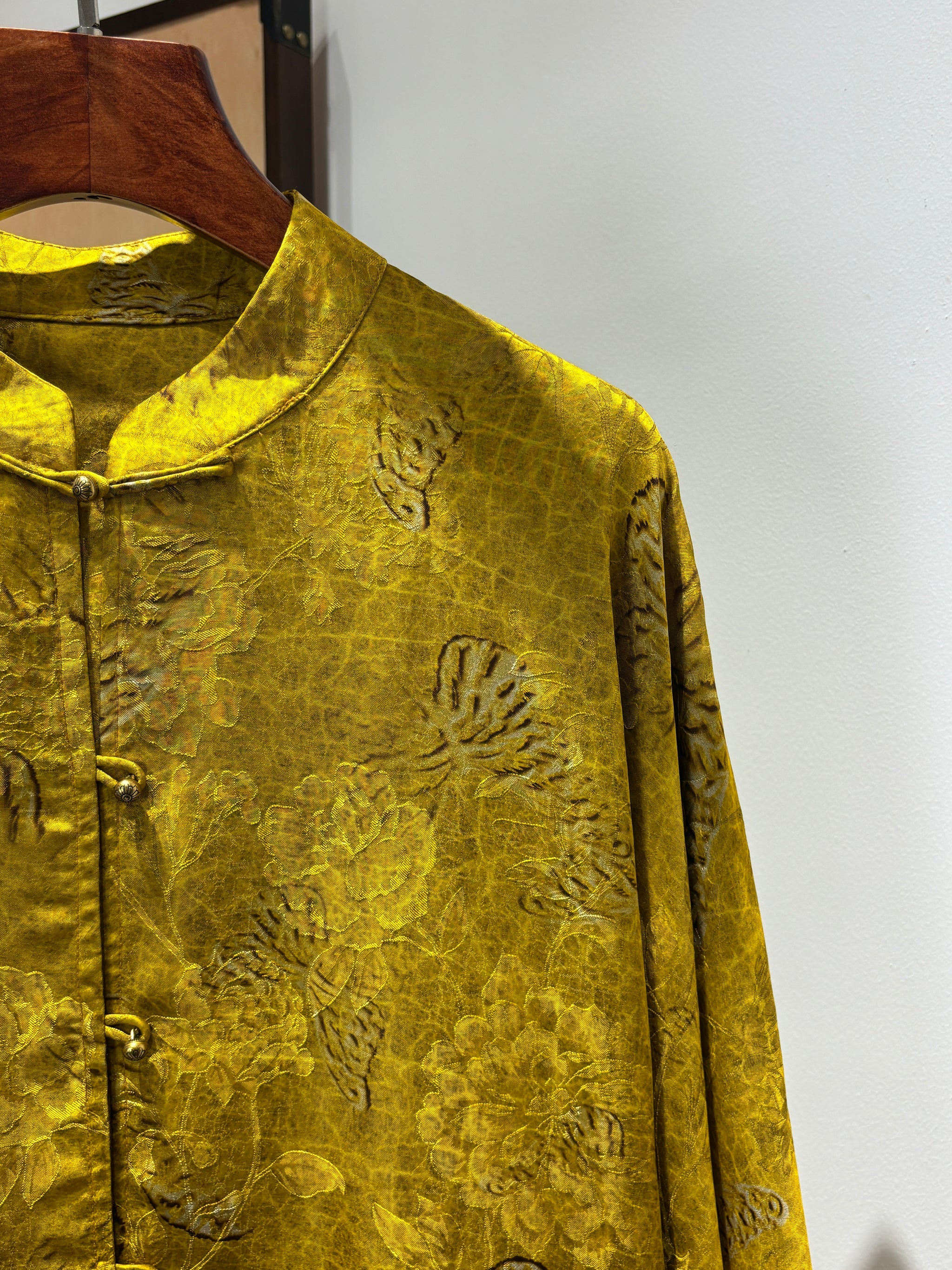 Yellow Rayon Embroidered Jacket | Luxe Orienta Modern Chinese Luxury Outerwear - Luxe Orienta CO., LIMITED