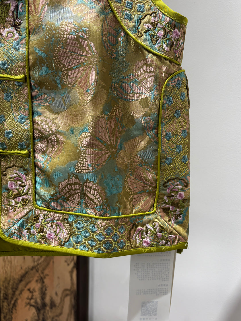 Green Embroidered Vest | Luxe Orienta Modern Chinese Luxury Vest - Luxe Orienta CO., LIMITED