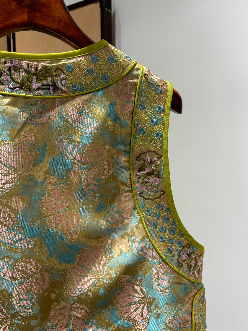 Green Embroidered Vest | Luxe Orienta Modern Chinese Luxury Vest - Luxe Orienta CO., LIMITED