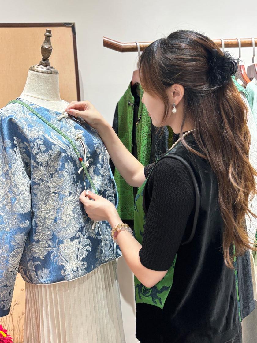 Green Velvet Vest | Luxe Orienta Modern Chinese Luxury Vest - Luxe Orienta CO., LIMITED