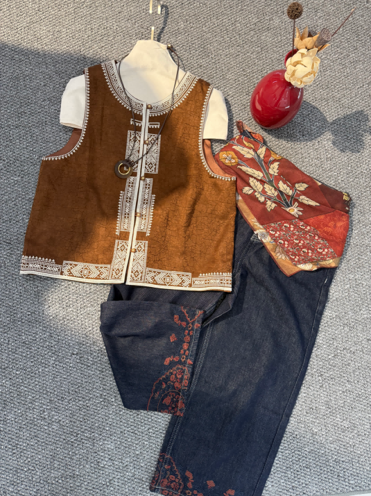 Brown Viscose Xiangyunsha Vest – Refined Oriental Simplicity by LUXE ORIENTA - Luxe Orienta CO., LIMITED