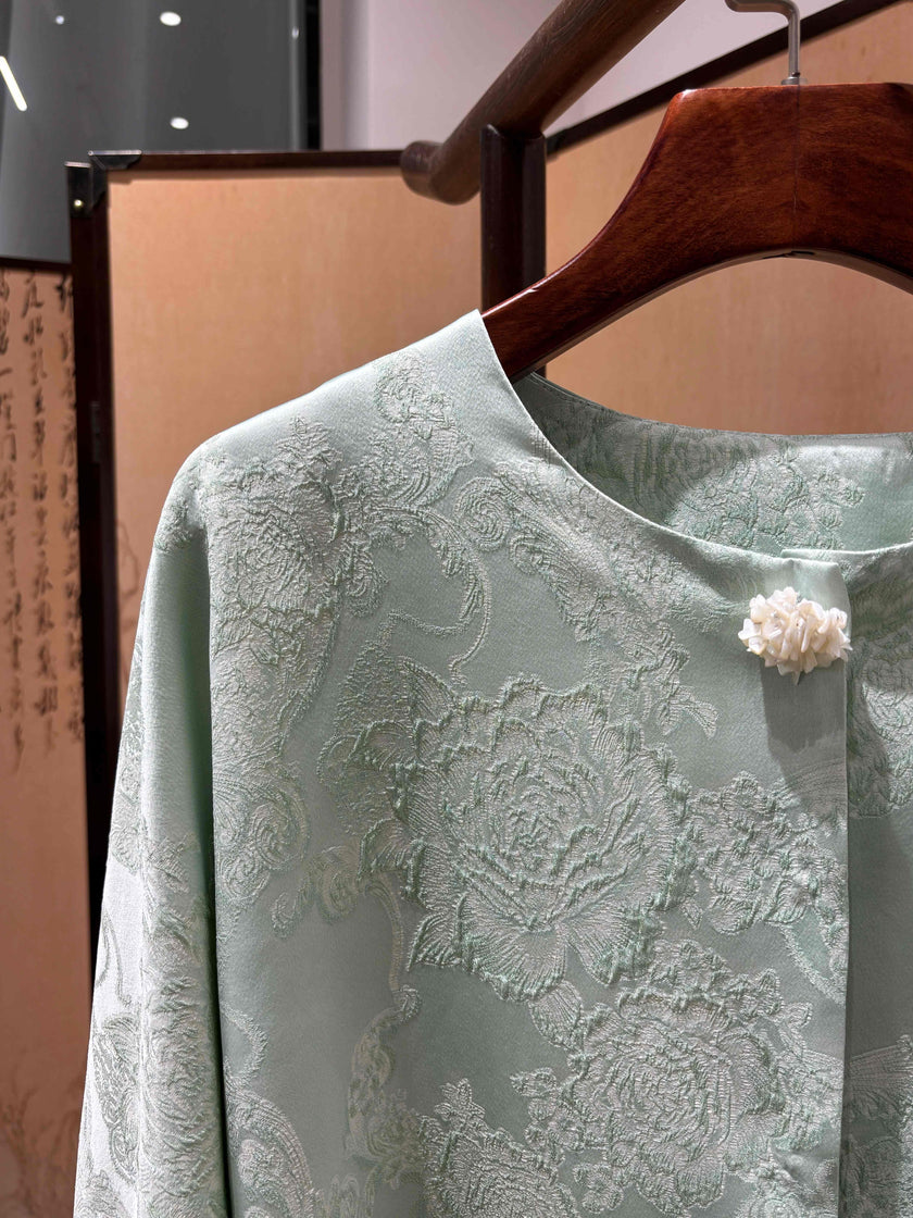 Blue Silk Brocade Jacket – Modern Chinese Elegance by LUXE ORIENTA - Luxe Orienta CO., LIMITED