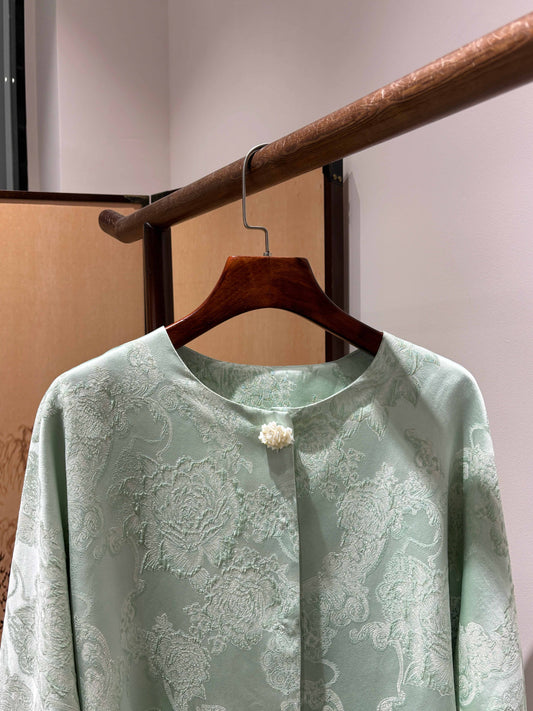 Blue Silk Brocade Jacket – Modern Chinese Elegance by LUXE ORIENTA - Luxe Orienta CO., LIMITED