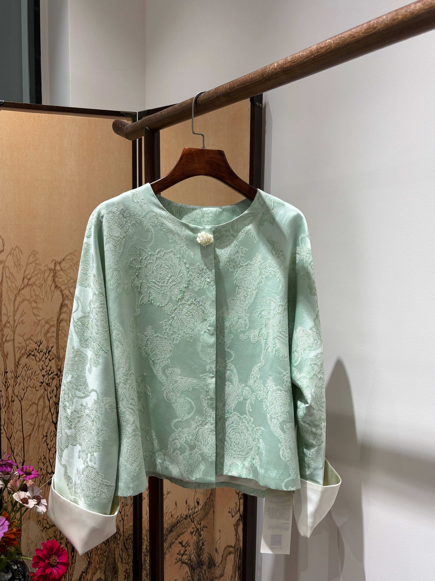 Blue Silk Brocade Jacket – Modern Chinese Elegance by LUXE ORIENTA - Luxe Orienta CO., LIMITED