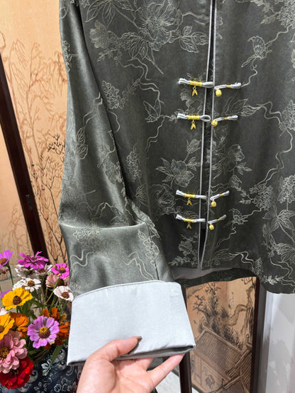 Advanced Grey Viscose Jacquard Jacket – Subtle Modern Sophistication by LUXE ORIENTA - Luxe Orienta CO., LIMITED