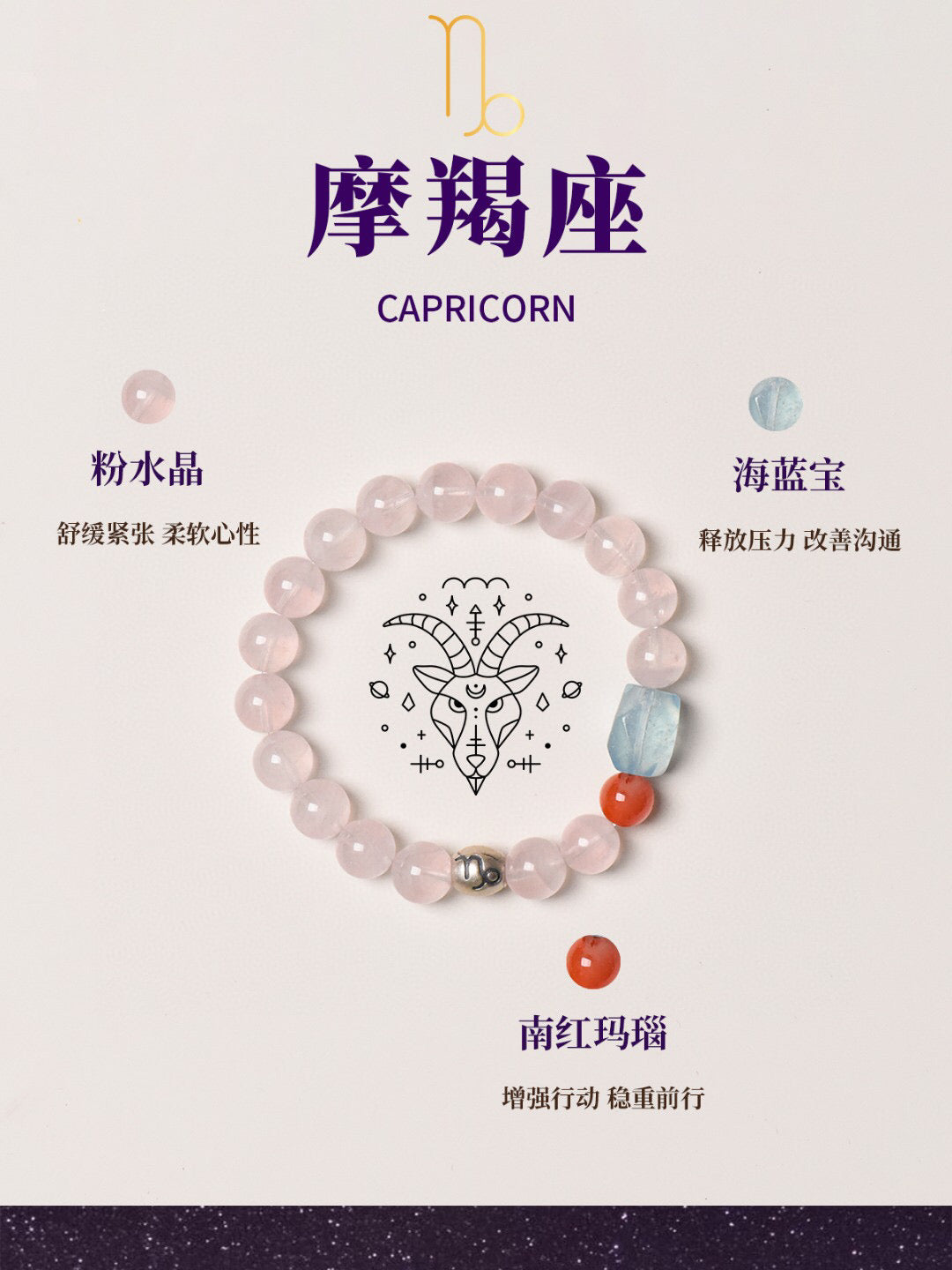 [LUXE ORIENTA Guardian Collection] Capricorn · Gentle Resilience Energy Bracelet - Luxe Orienta CO., LIMITED