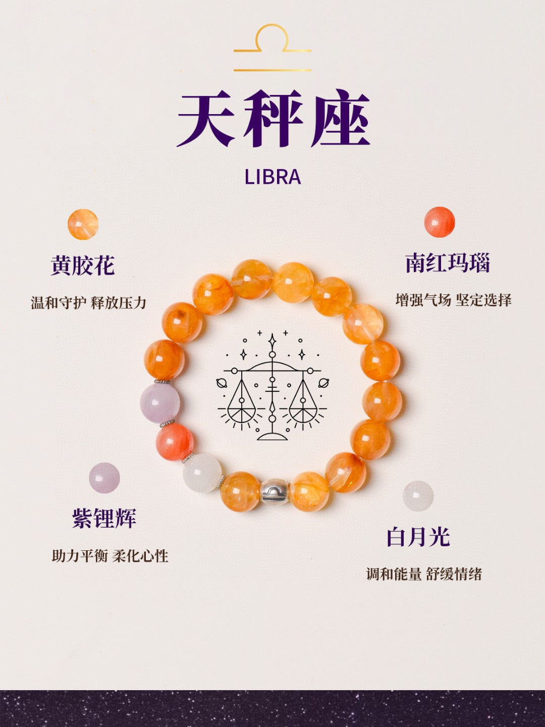 [LUXE ORIENTA Guardian Collection] Libra · Poised Balance Energy Bracelet - Luxe Orienta CO., LIMITED