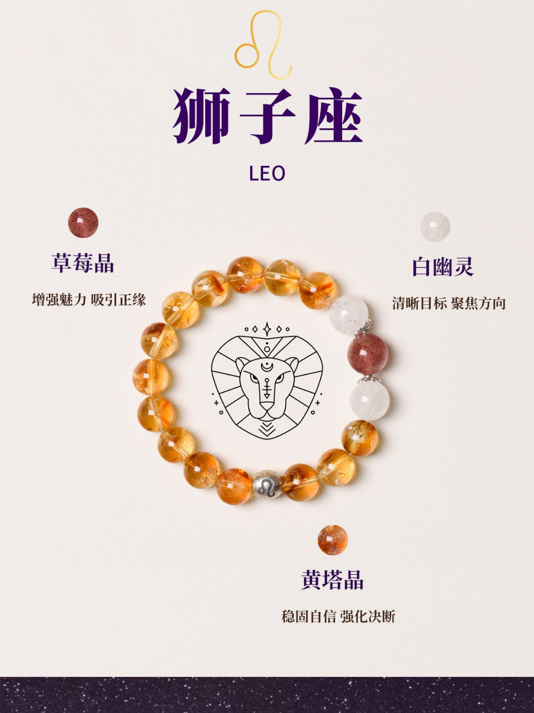 [LUXE ORIENTA Guardian Collection] Leo · Luminous Grace Energy Bracelet - Luxe Orienta CO., LIMITED