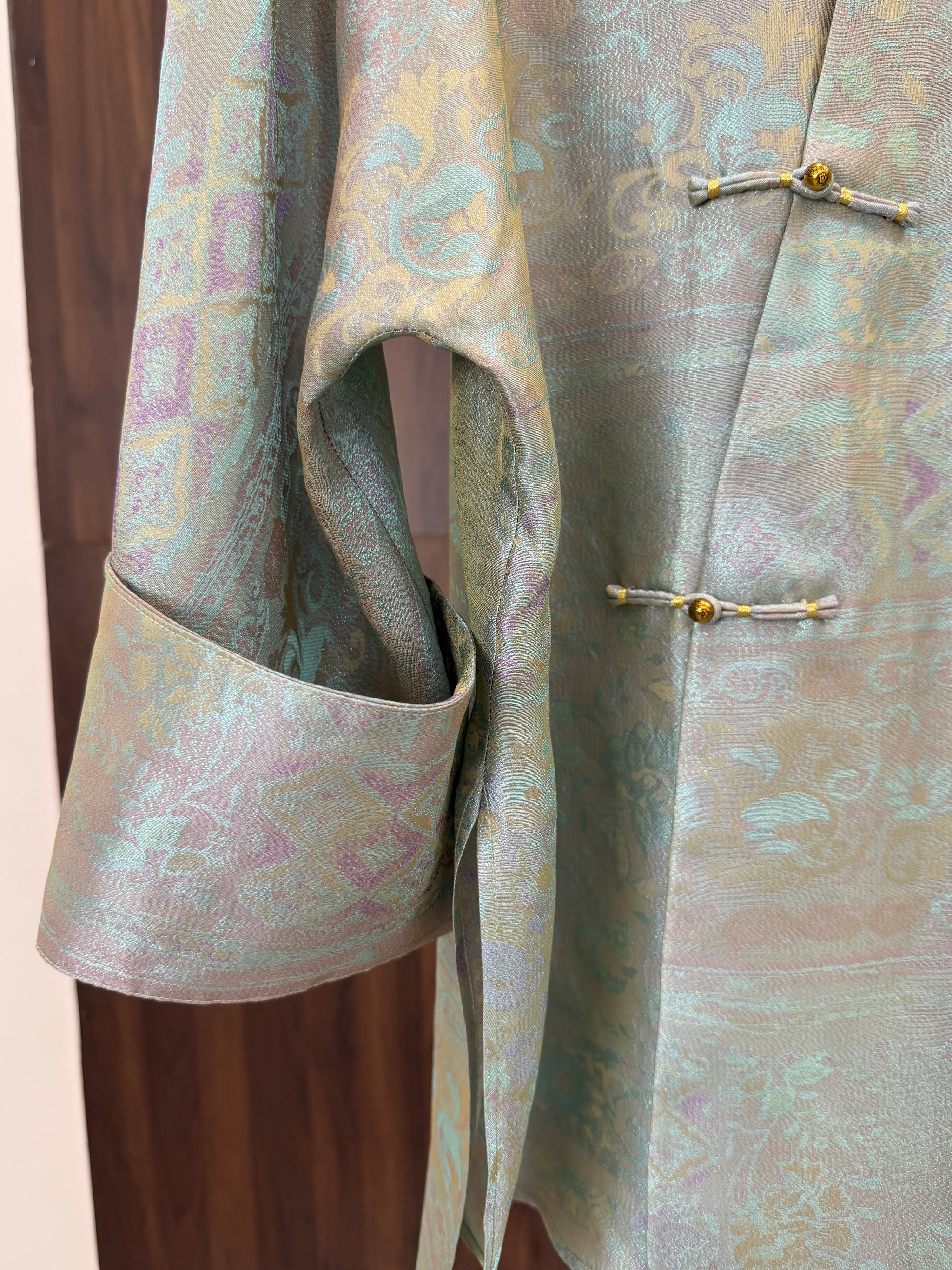 Mulberry Silk Jacquard Frog Button Blouse | Modern Chinese Silk Shirt - Luxe Orienta CO., LIMITED