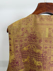Golden Song Brocade Beaded Floral Vest | Mulberry Silk Modern Chinese Style Waistcoat - Luxe Orienta CO., LIMITED